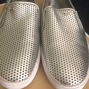 MK loafers silver